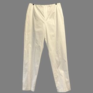 NWT Shamask Silk Lined Cotton Fitted Slim Tapered Pants Size 10 Cream Old Money